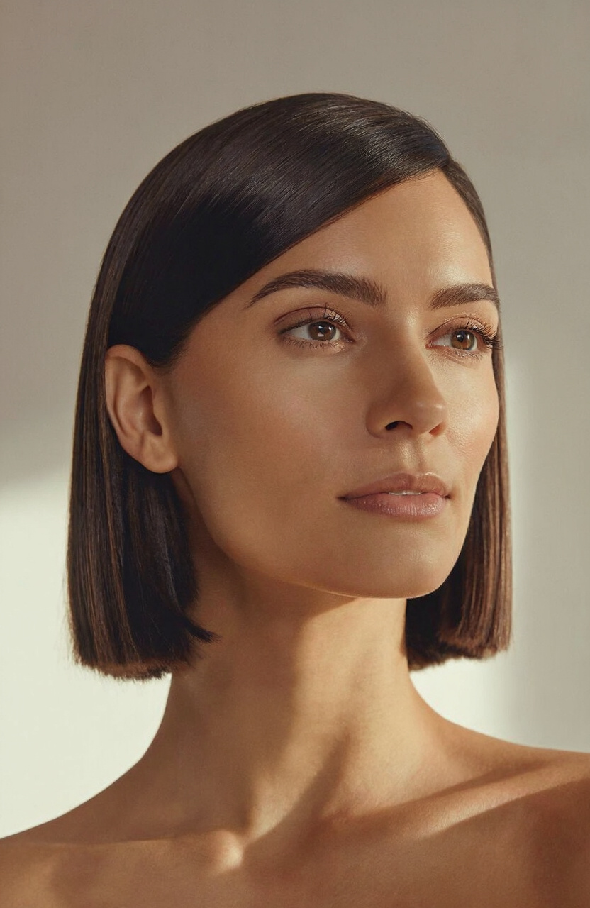 Sleek Bob With Side Part