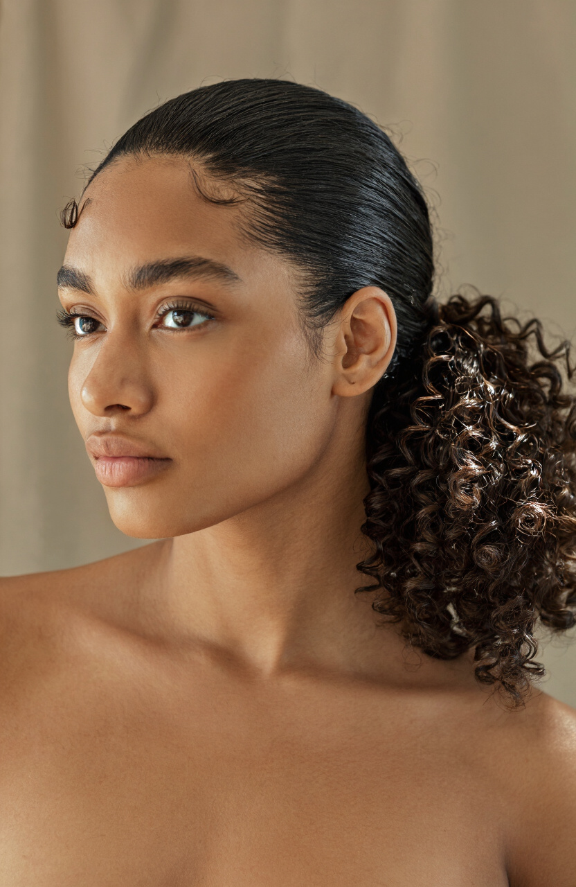 Sleek Low Curly Pony