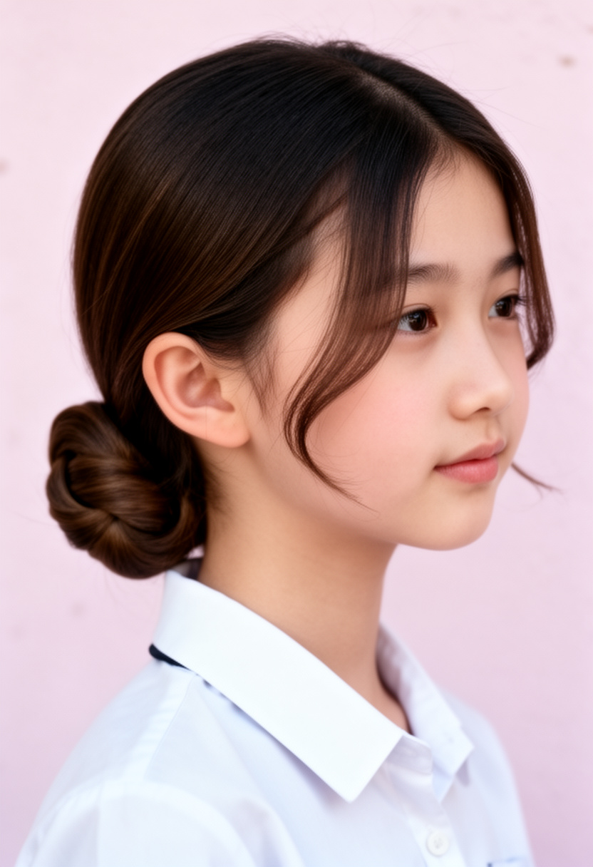 Sleek Side-Swept Low Bun