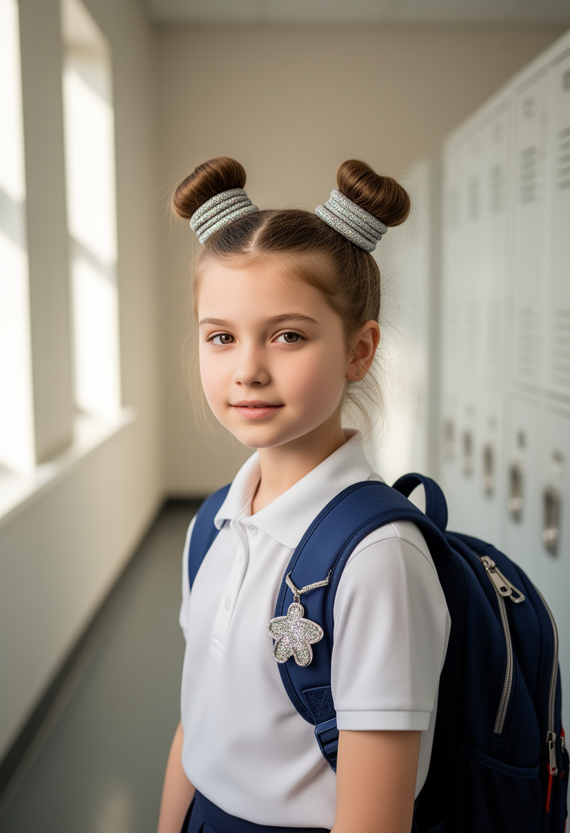 Space Buns with Sparkle Bands