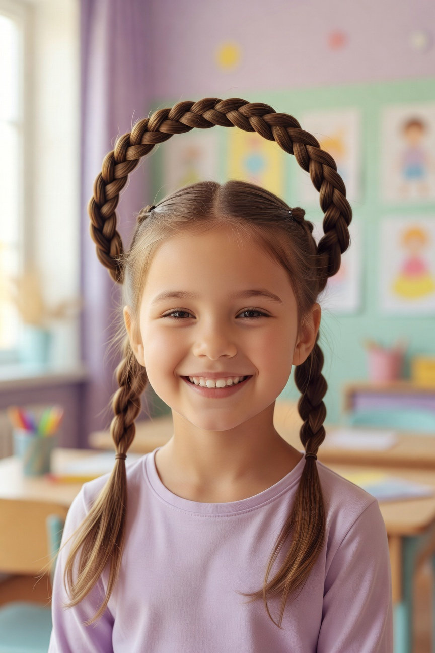 Twisted Pigtail Halo Style