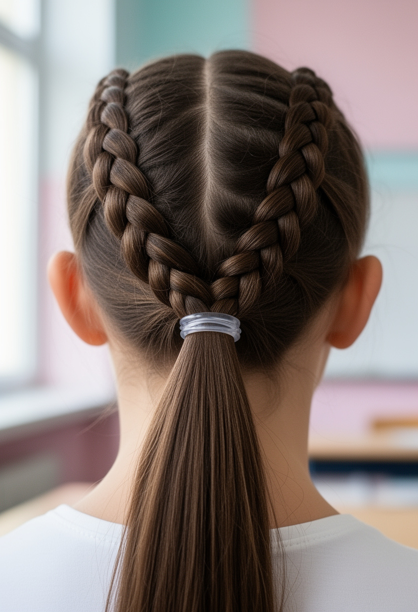 Twisted Rope Ponytail Center Part