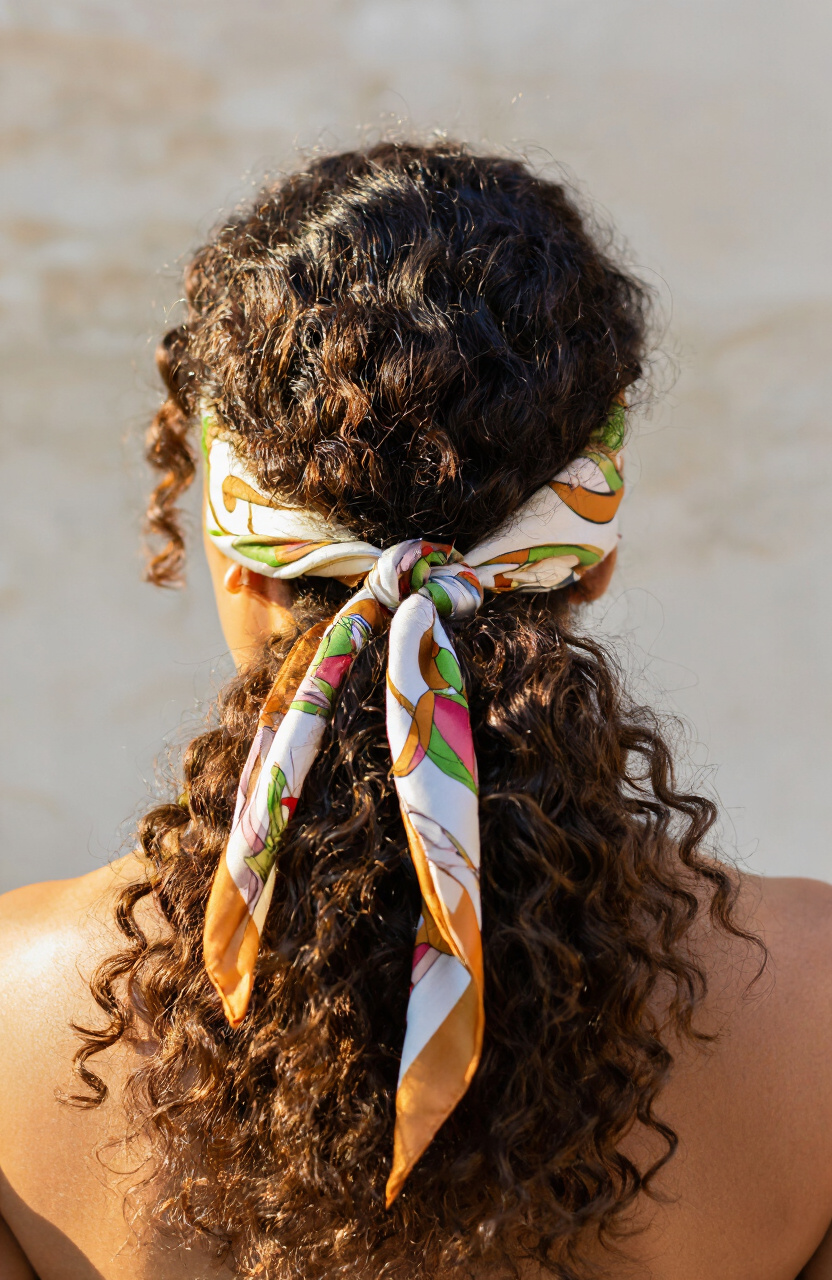 Wrapped Base Silk Scarf