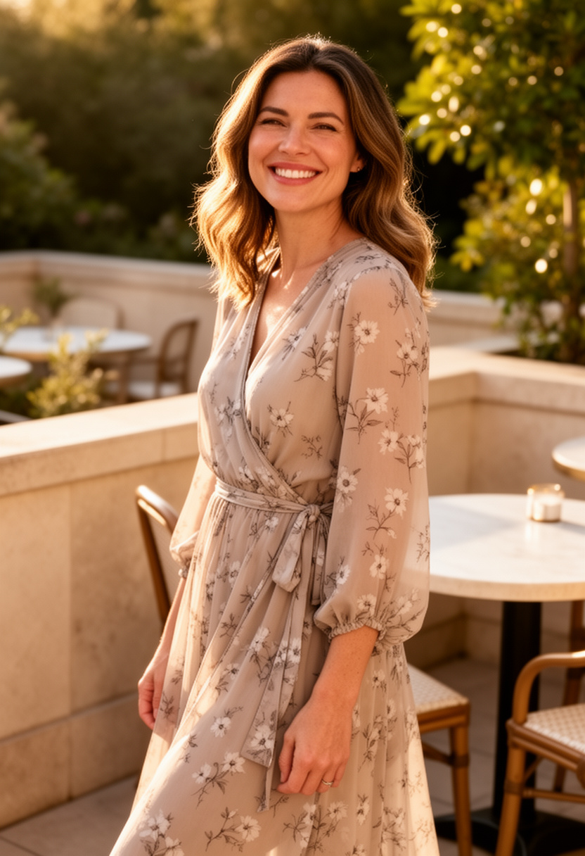 Airy Wrap Dress for Brunch