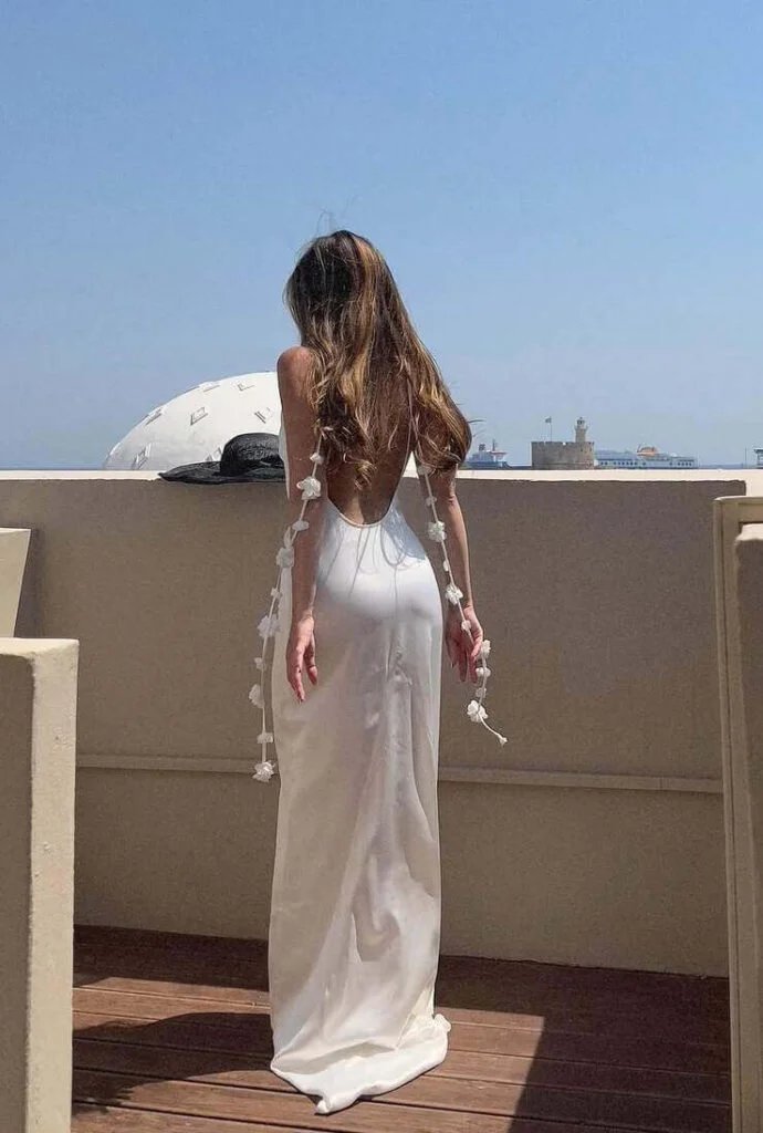Backless White Maxi