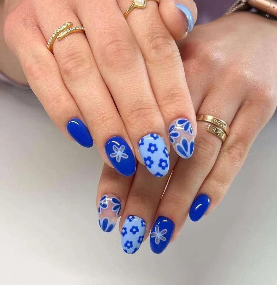 Blue Mixed Florals