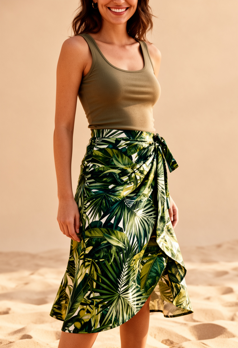 Bold Print Wrap Skirts