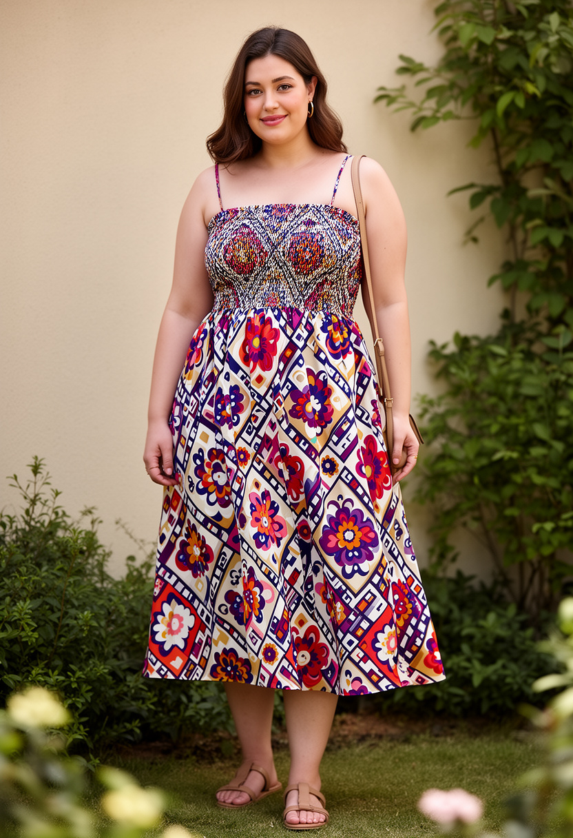 Bold Prints Midi Sundress Style
