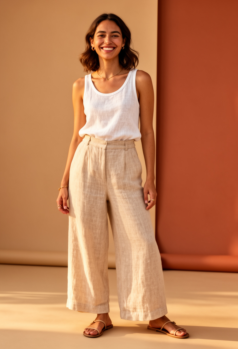 Breezy Linen Wide-Leg Pants