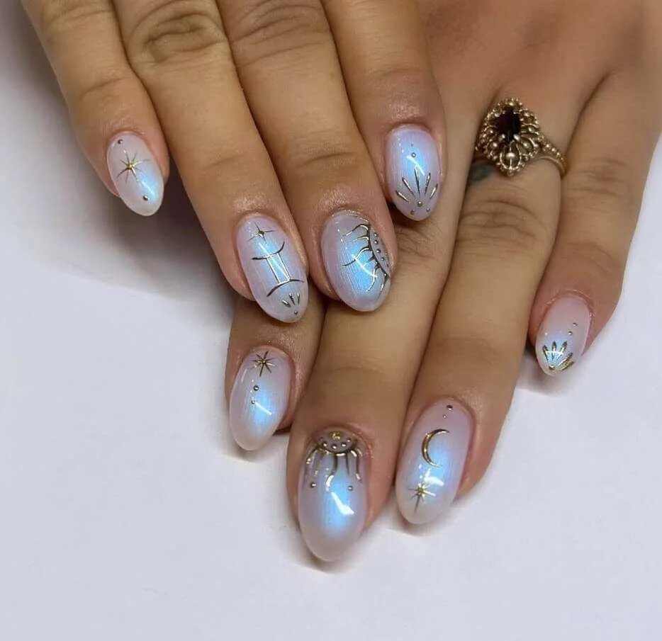 Chrome Star Nails