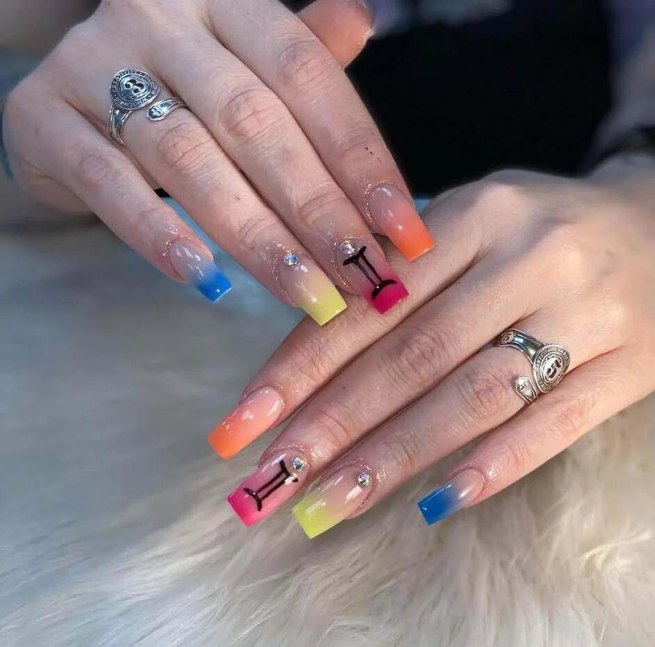 Colorful Fade Nails