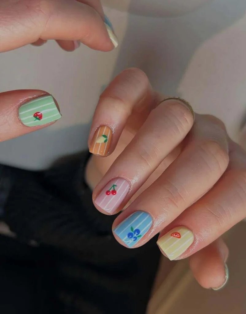 Fruit Stripe Nails