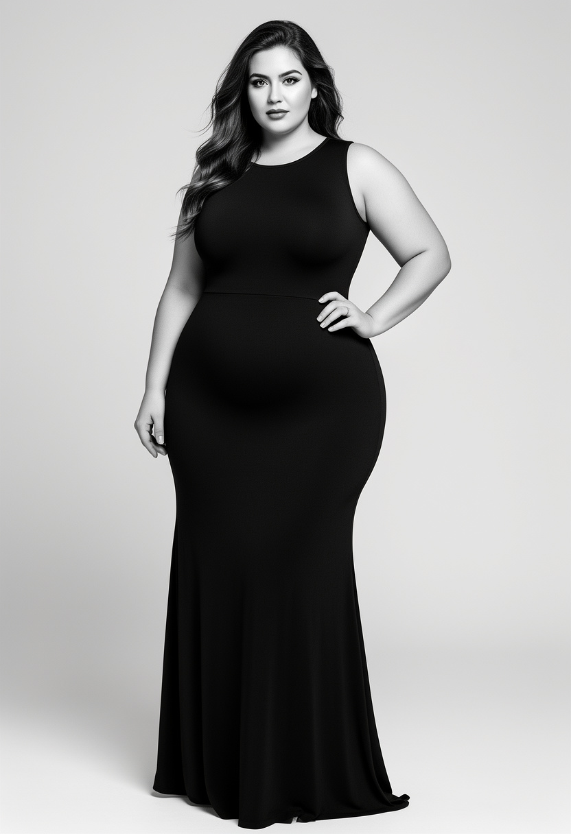 Monochrome Maxi Slimming Silhouette