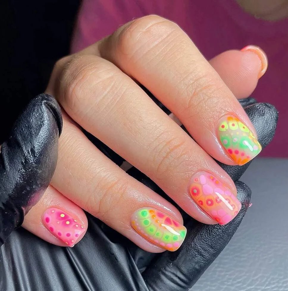 Neon Airbrushed Dots