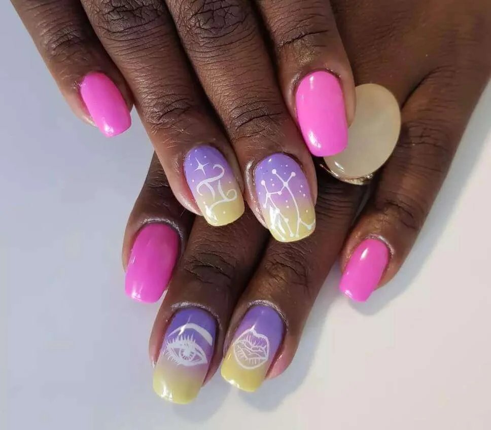 Pastel Constellation Nails