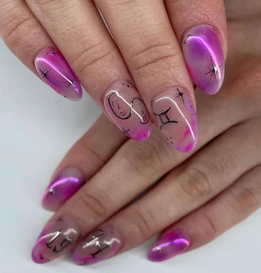 Pink Chrome Nails