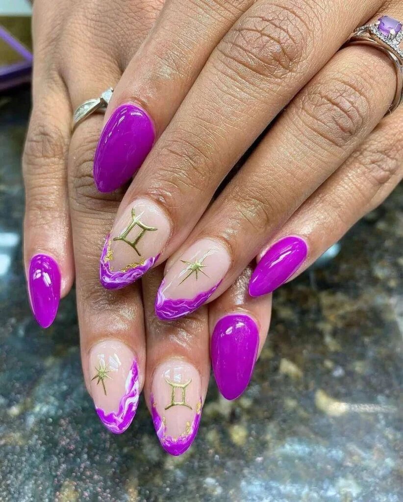 Purple Marble Nails