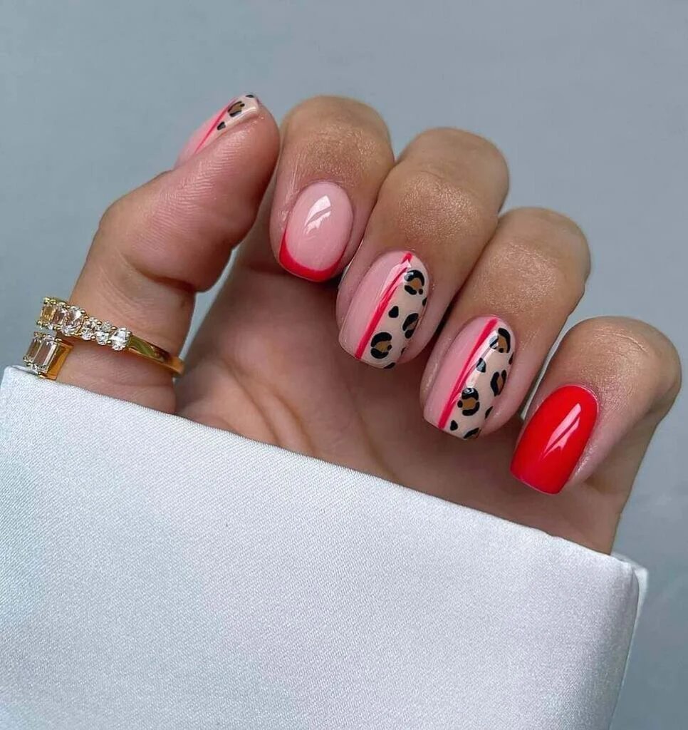 Red Leopard Nails