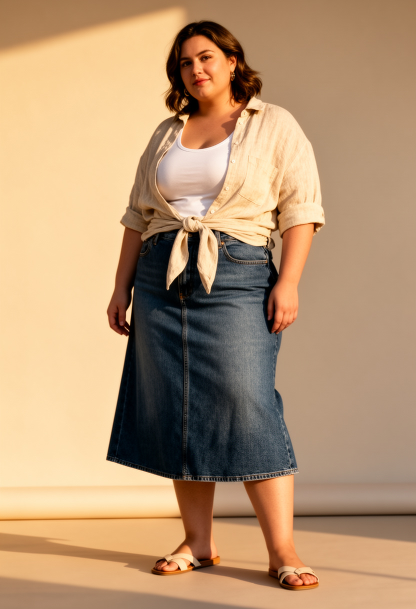 Denim Skirt Effortless Weekend Outfit