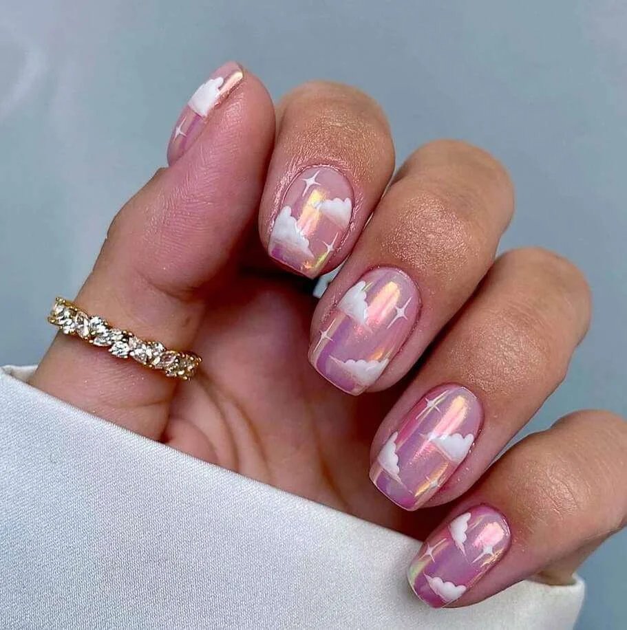 Soft Pink Chrome Nails