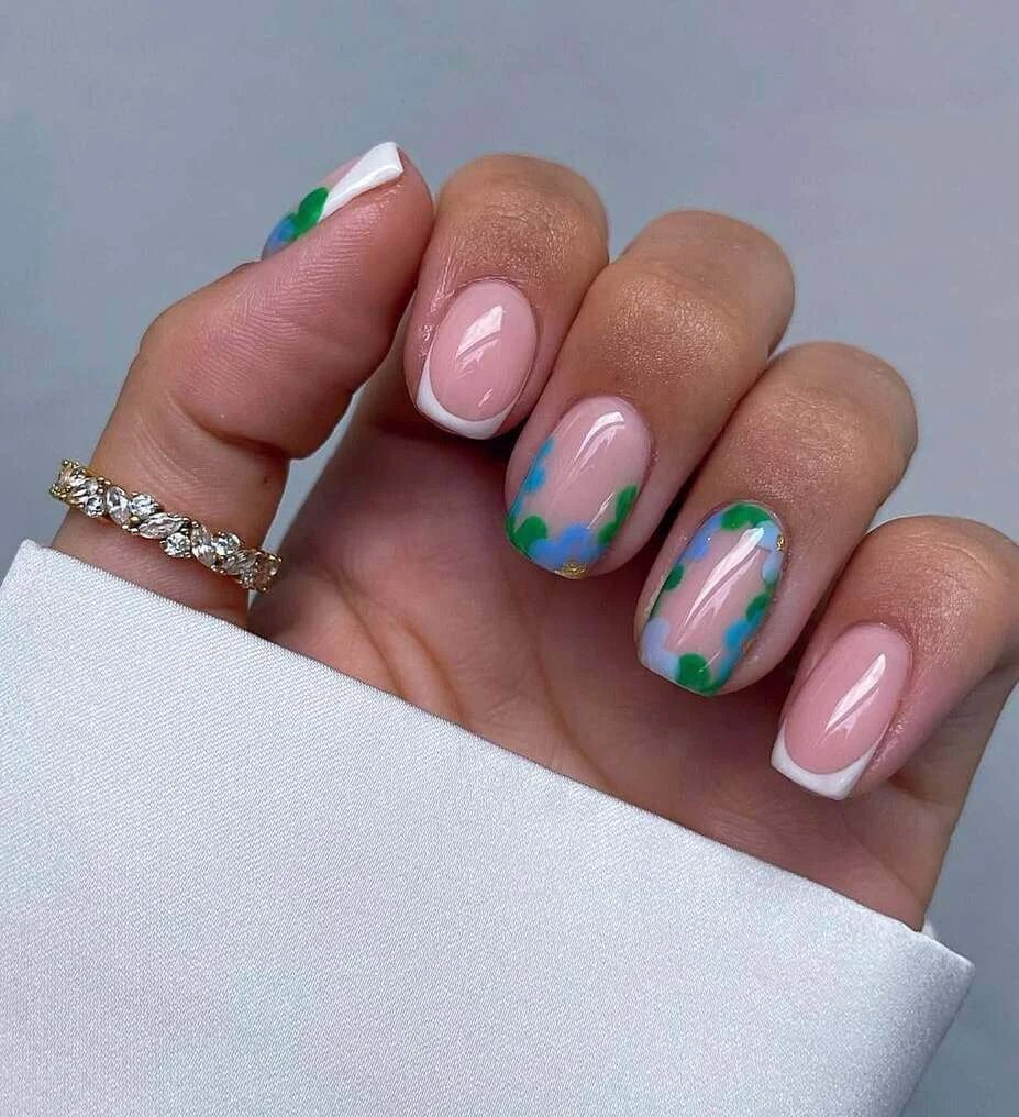 White French Floral Tips
