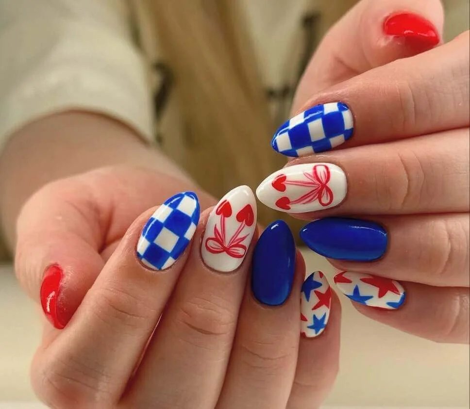 Blue Cherry Nails