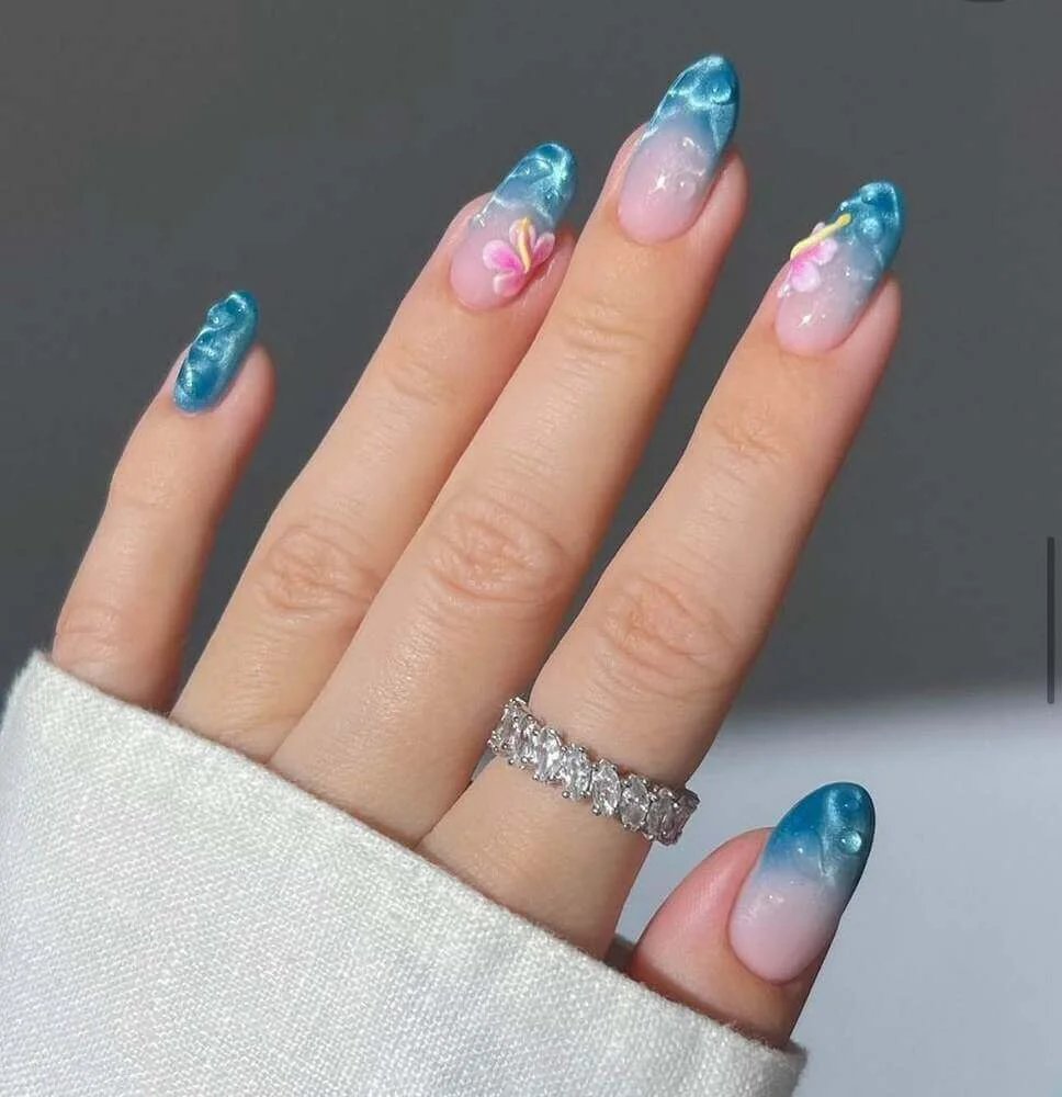 Blue Ombré Nails