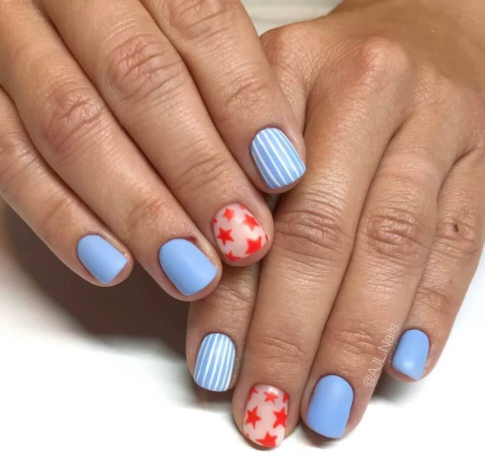 Blue Star Nails