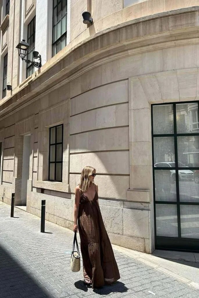 Brown Flowy Dress