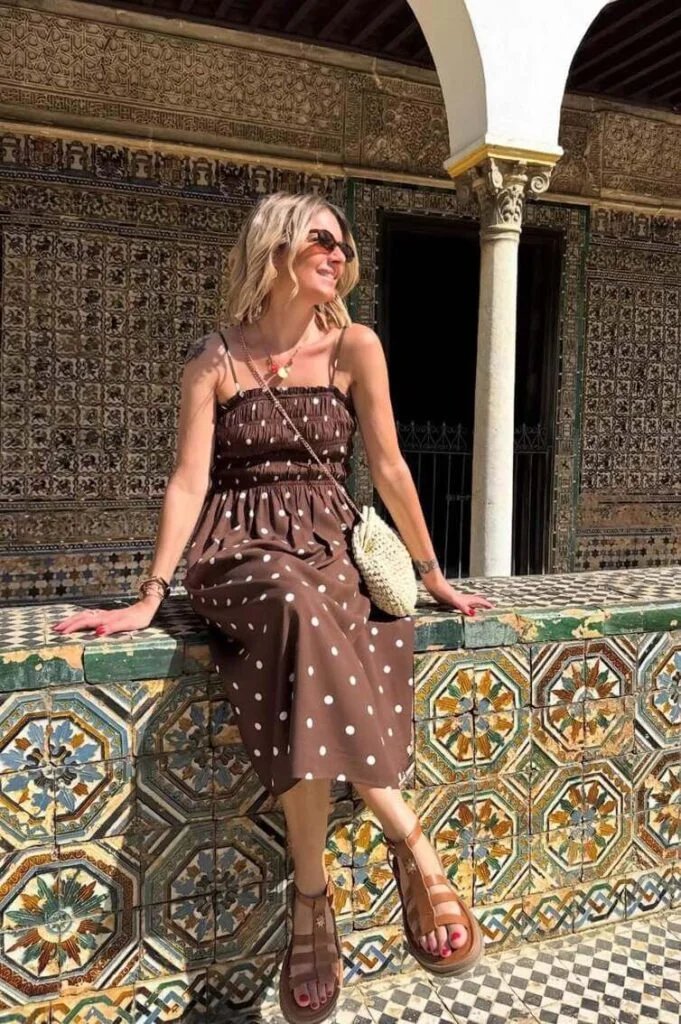 Brown Polka Dot Dress
