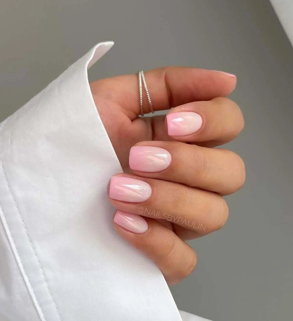 Glossy Pink Nails