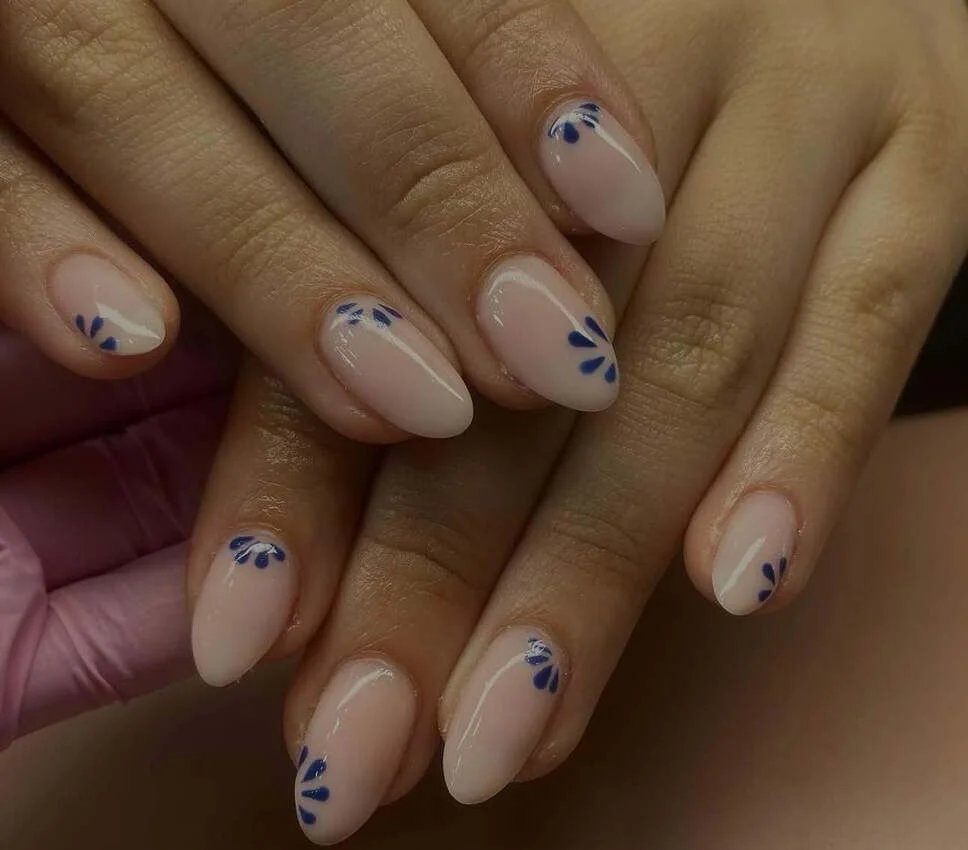 Nude Pink Blue Petals
