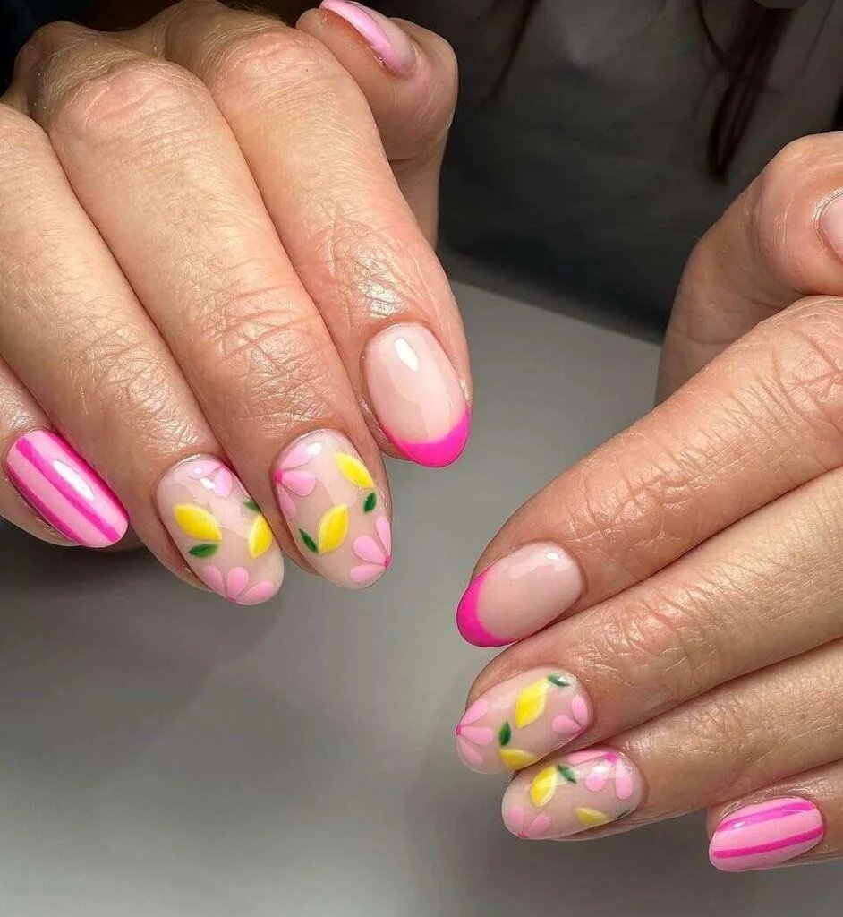 Pink Lemon French Tips