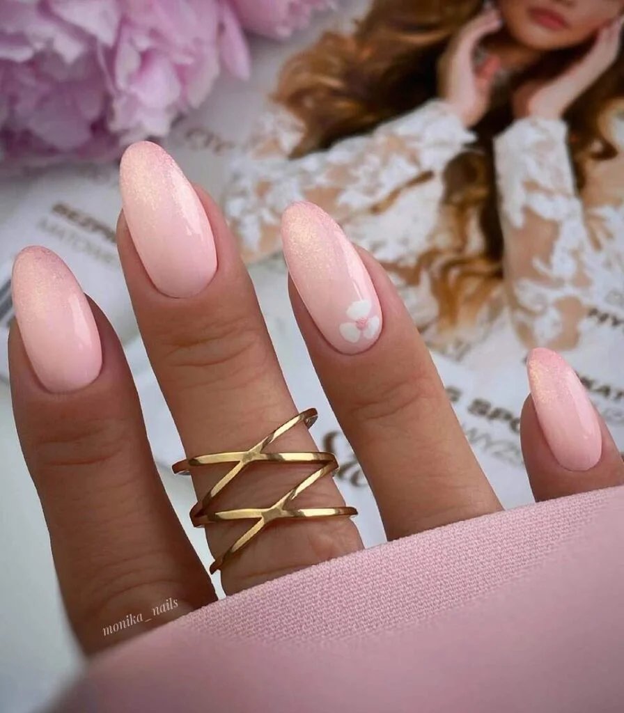 Pink Shimmer Nails