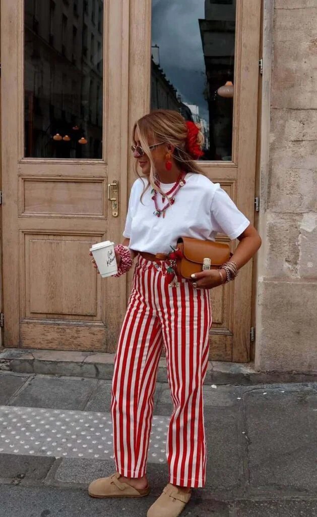 Red Striped Pants