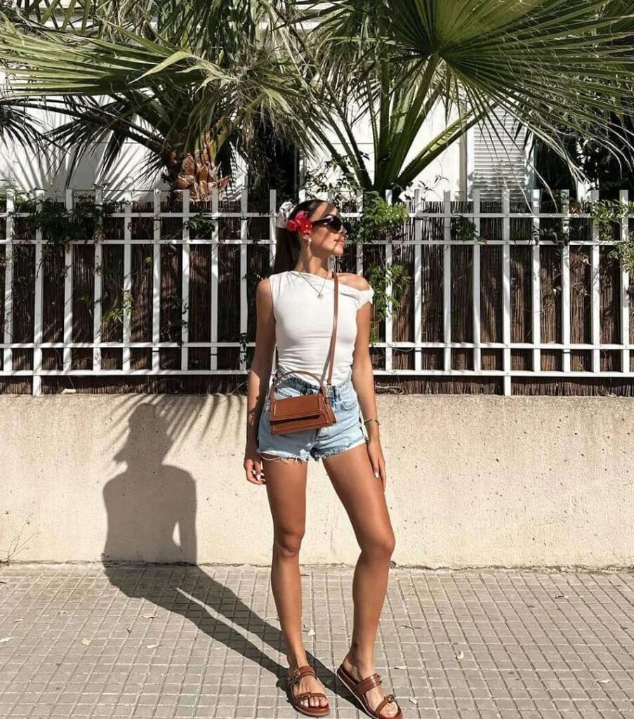 White Denim Shorts