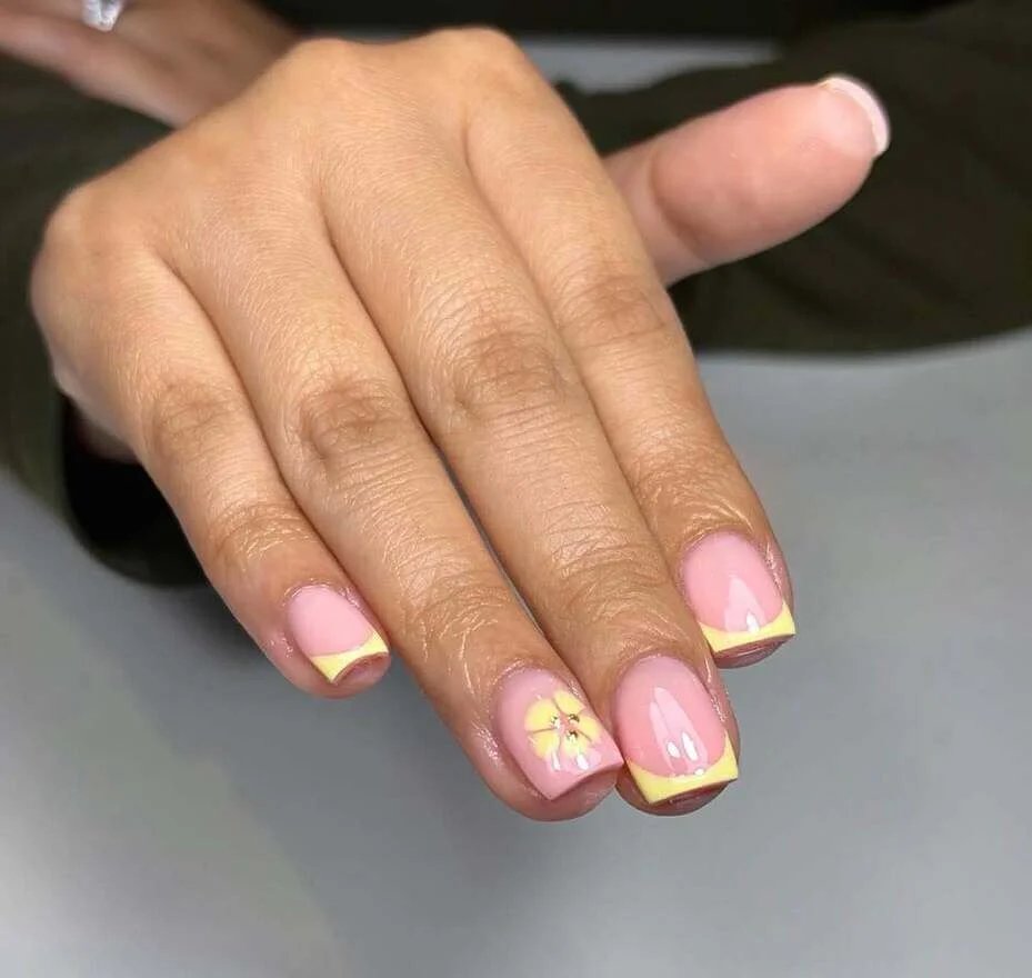 Yellow French Tips