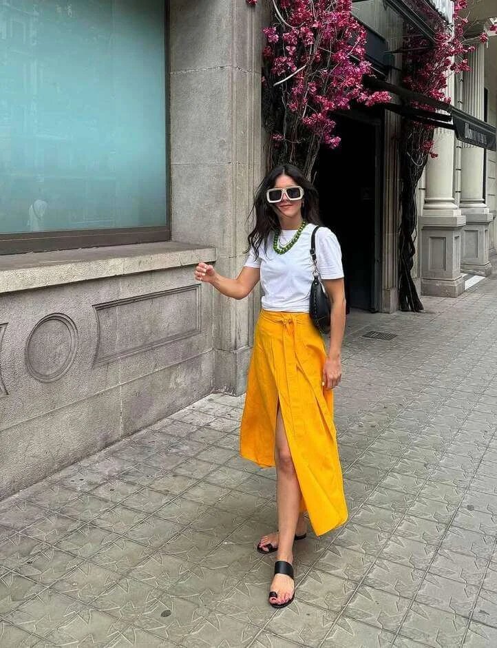 Yellow Wrap Skirt