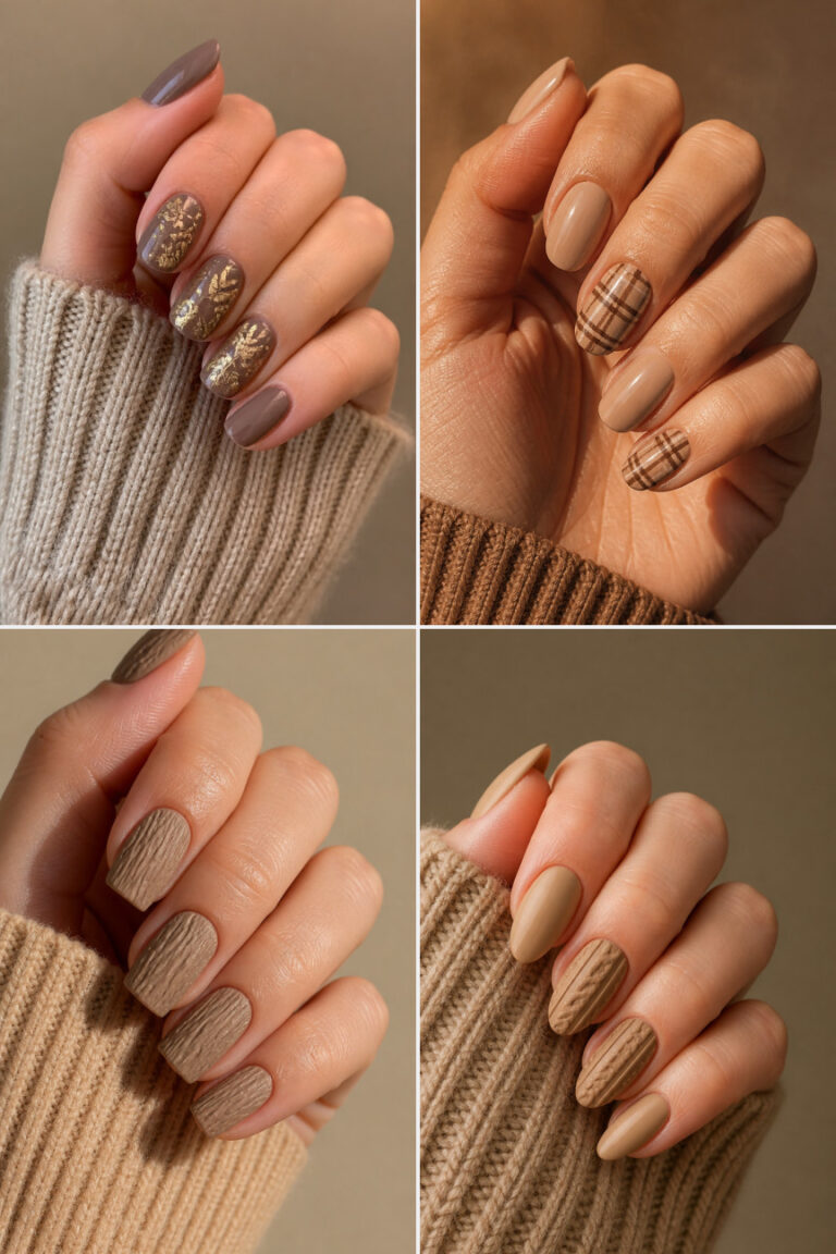 20 Brown and Beige Fall Nail Ideas