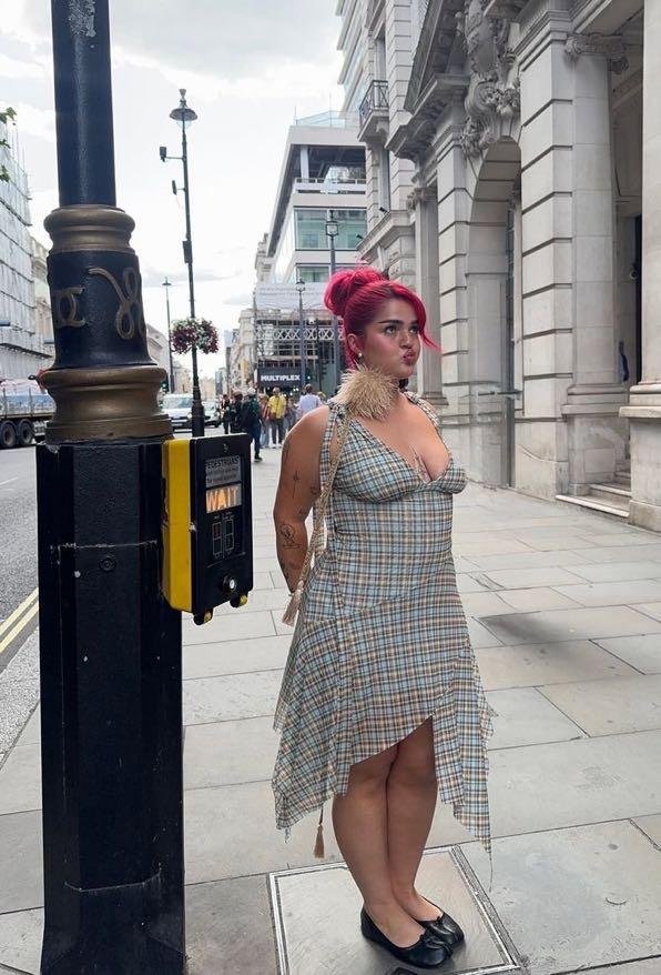 Asymmetric Plaid Dress