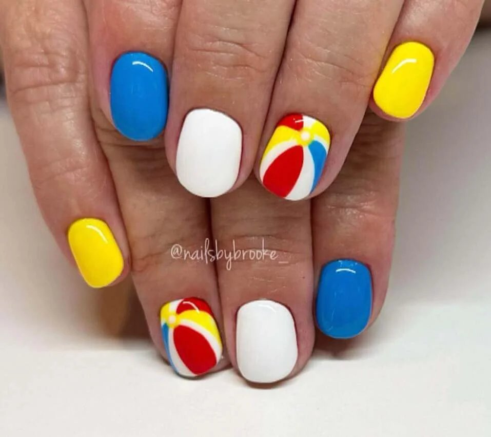 Beach Ball Nails