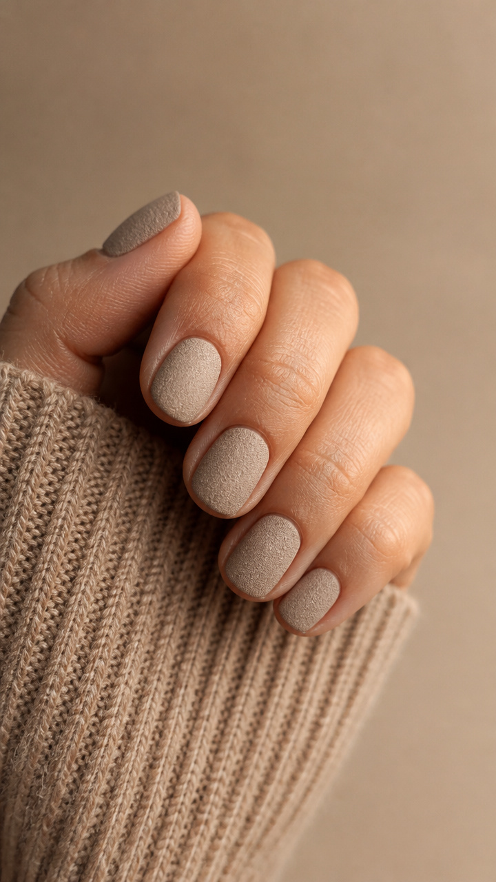 Beige Sand Textured Manicure