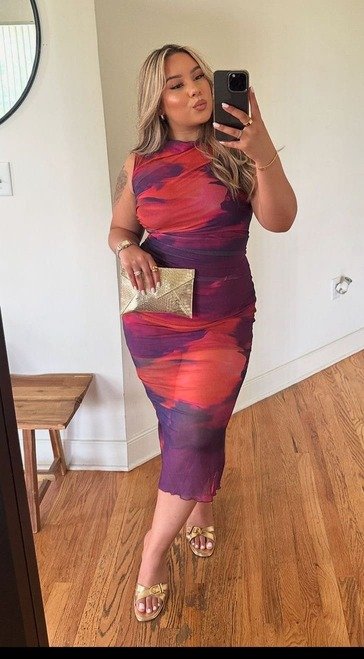 Berry mesh dress