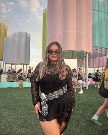 Black lace festival look