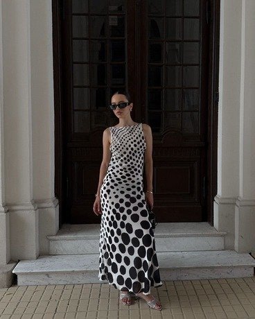 Black Polka Dot Maxi