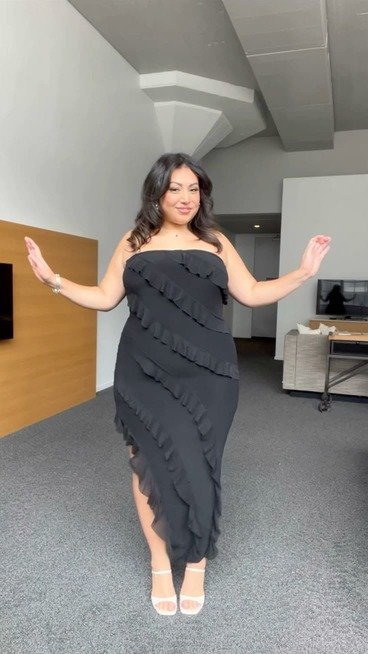 Black ruffle dress