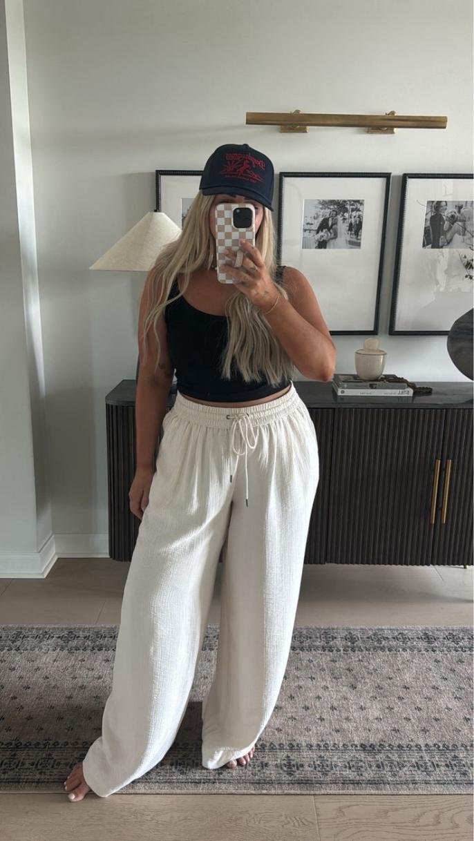 Black Tank, Ivory Pants