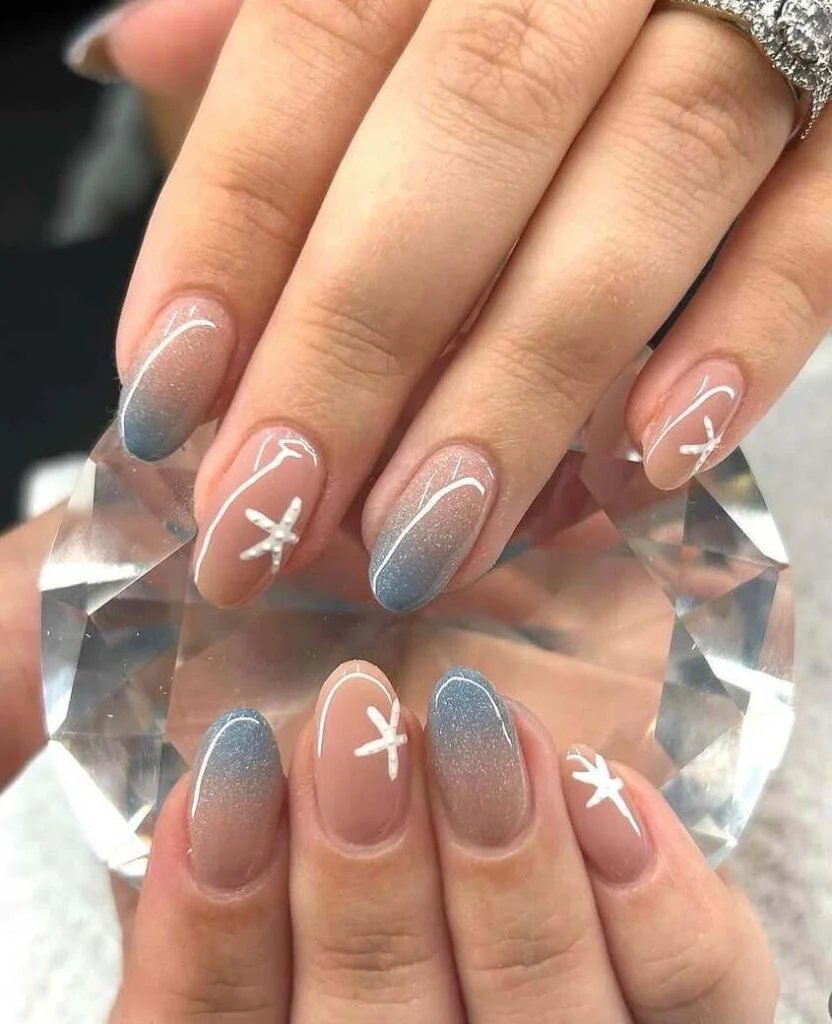 Blue ombre with starfish