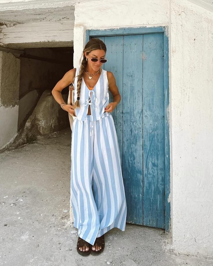 Blue Stripe Jumpsuit