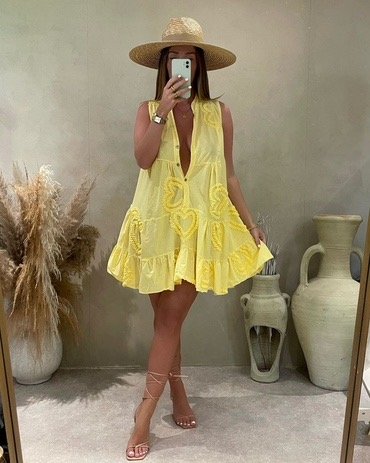 Boho ruffle mini dress